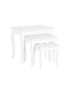 Mesa auxiliar Home ESPRIT Blanco Gris claro 53 x 35 x 47 cm