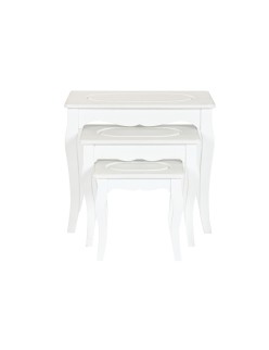 Mesa auxiliar Home ESPRIT Blanco Gris claro 53 x 35 x 47 cm