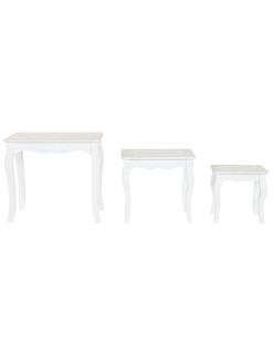 Mesa auxiliar Home ESPRIT Blanco Gris claro 53 x 35 x 47 cm