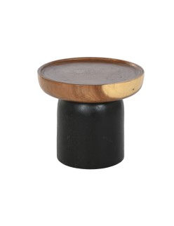 Mesa auxiliar Home ESPRIT Marrón Negro 39 x 39 x 35 cm