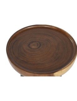 Mesa auxiliar Home ESPRIT Marrón Negro 39 x 39 x 35 cm