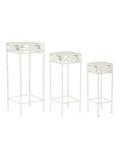 Set di 3 tavoli Home ESPRIT Bianco 30 x 30 x 70 cm (3 Pezzi)