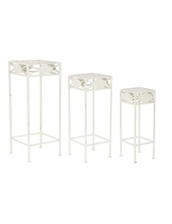 Jeu de 3 tables Home ESPRIT Blanc 30 x 30 x 70 cm (3 Pièces)