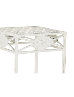 Set di 3 tavoli Home ESPRIT Bianco 30 x 30 x 70 cm (3 Pezzi)