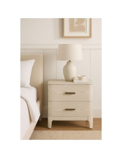 Table de Nuit Home ESPRIT Gris clair 53 x 42 x 56,2 cm