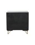 Comodino Home ESPRIT Nero Dorato 50 x 40 x 50 cm