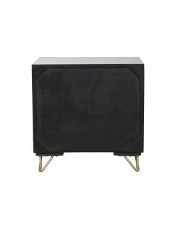 Comodino Home ESPRIT Nero Dorato 50 x 40 x 50 cm