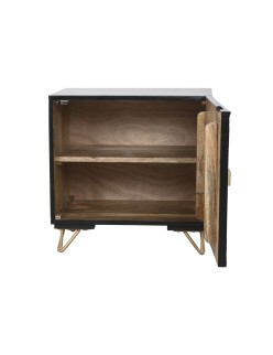 Comodino Home ESPRIT Nero Dorato 50 x 40 x 50 cm
