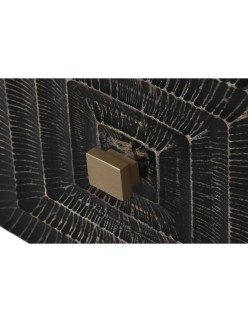 Mesa de Cabeceira Home ESPRIT Preto Dourado 50 x 40 x 50 cm