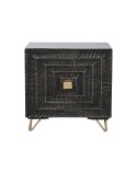 Comodino Home ESPRIT Nero Dorato 50 x 40 x 50 cm