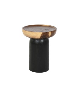 Mesa auxiliar Home ESPRIT Negro Natural 35 x 35 x 46 cm