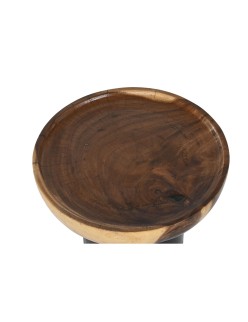Mesa auxiliar Home ESPRIT Negro Natural 35 x 35 x 46 cm