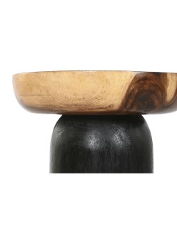 Mesa auxiliar Home ESPRIT Negro Natural 35 x 35 x 46 cm