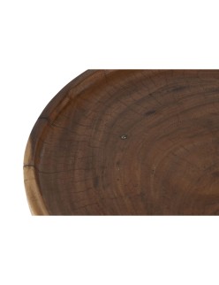 Mesa auxiliar Home ESPRIT Negro Natural 35 x 35 x 46 cm
