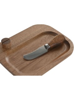Tabla de cortar Home ESPRIT Acero Inoxidable Acacia