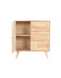 Anrichte Home ESPRIT natürlich Metall Rattan Kautschukholz 73,5 x 35 x 78 cm