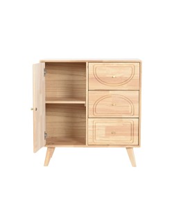 Anrichte Home ESPRIT natürlich Metall Rattan Kautschukholz 73,5 x 35 x 78 cm