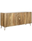 Aparador Home ESPRIT Dourado Natural Metal Madeira de mangueira 160 x 45 x 75 cm