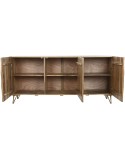 Aparador Home ESPRIT Dourado Natural Metal Madeira de mangueira 160 x 45 x 75 cm
