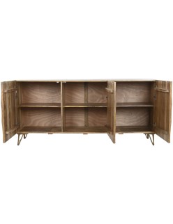 Aparador Home ESPRIT Dourado Natural Metal Madeira de mangueira 160 x 45 x 75 cm