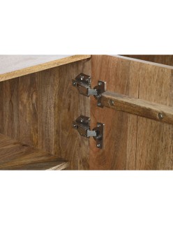 Aparador Home ESPRIT Dourado Natural Metal Madeira de mangueira 160 x 45 x 75 cm