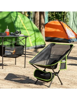 Chaise de camping pliante InnovaGoods Noir (Reconditionné B)