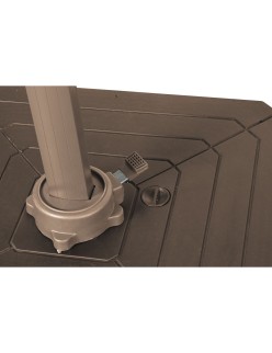 Ombrellone Home ESPRIT Grigio scuro Marrone Chiaro 290 x 350 x 280 cm