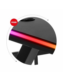 Scrivania Gaming Huzaro HZ-Hero 5.0 RGB Nero Acciaio Fibra di carbonio 116 x 69,5 x 59 cm