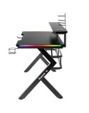 Scrivania Gaming Huzaro HZ-Hero 5.0 RGB Nero Acciaio Fibra di carbonio 116 x 69,5 x 59 cm