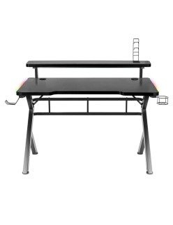 Scrivania Gaming Huzaro HZ-Hero 5.0 RGB Nero Acciaio Fibra di carbonio 116 x 69,5 x 59 cm