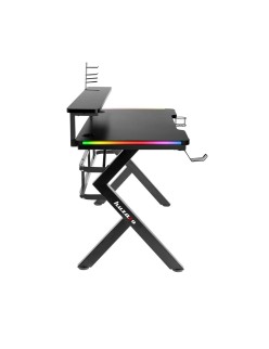 Scrivania Gaming Huzaro HZ-Hero 5.0 RGB Nero Acciaio Fibra di carbonio 116 x 69,5 x 59 cm