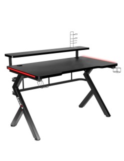 Scrivania Gaming Huzaro HZ-Hero 5.0 RGB Nero Acciaio Fibra di carbonio 116 x 69,5 x 59 cm