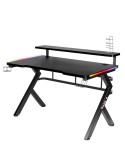 Scrivania Gaming Huzaro HZ-Hero 5.0 RGB Nero Acciaio Fibra di carbonio 116 x 69,5 x 59 cm