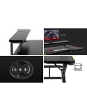 Scrivania Gaming Huzaro HZ-Hero 5.0 RGB Nero Acciaio Fibra di carbonio 116 x 69,5 x 59 cm