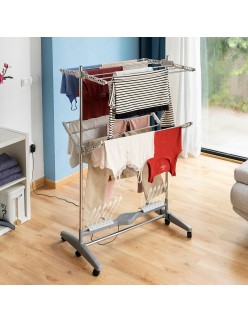 Klappbarer Elektro-Wäscheständer mit natürlicher Luftzirkulation Dryllon InnovaGoods 24 W 12 Stangen