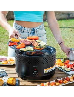Tragbarer rauchfreier Holzkohlegrill InnovaGoods Eisen (Restauriert A)