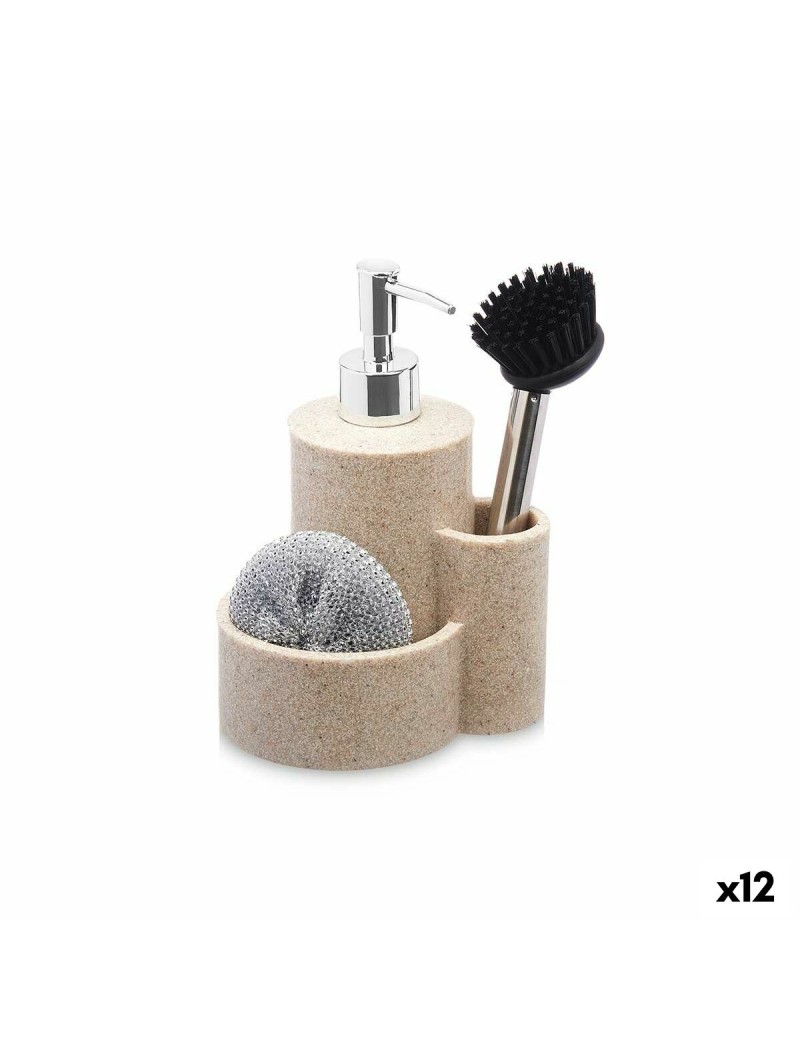2-in-1 Soap Dispenser for the Kitchen Sink Kinvara 92295 Plastic Polyresin 14 x 18,5 x 12 cm Kitchen (12 Units)