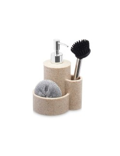 2-in-1 Soap Dispenser for the Kitchen Sink Kinvara 92295 Plastic Polyresin 14 x 18,5 x 12 cm Kitchen (12 Units)
