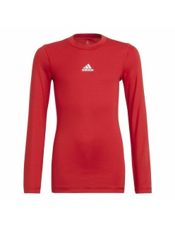 Children's Short Sleeved Football Shirt Adidas Techfit Top Red