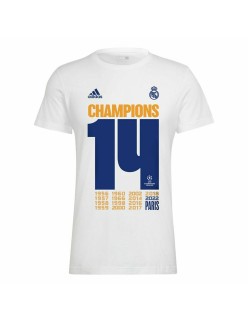 Men's Short-sleeved Football Shirt Adidas Real Madrid Champions 2022