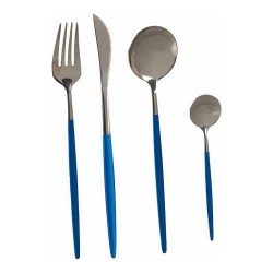 Ensemble de Couverts Kinvara BST-CT022 Bleu Argenté Acier inoxydable 16 x 5 x 24,5 cm