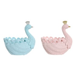 Vide-poches DKD Home Decor Résine Aluminium Romantique 23 x 14,3 x 23 cm (2 Unités)