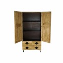 Armário DKD Home Decor 80 x 35 x 176 cm Abeto Preto Metal Castanho