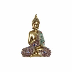 Statua Decorativa DKD Home Decor Dorato Buddha Resina Multicolore (25 x 11 x 34 cm)