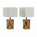 Desk lamp DKD Home Decor 25,5 x 25,05 x 52 cm Fir Natural Beige Metal Cream 220 V 60 W 25 x 25 x 21 cm (2 Units)