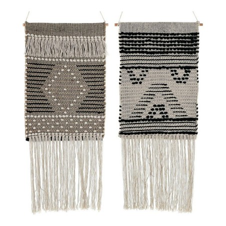 Decorazione pensile DKD Home Decor Beige Grigio Grigio scuro Frange Boho 45 x 1 x 61 cm (2 Unità) Decorazione pensile DKD Home Decor Beige Grigio Grigio scuro Frange Boho 45 x 1 x 61 cm (2 Unità)