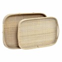 Set of trays DKD Home Decor Brown Rattan (51.5 x 36 x 7.5 cm) (44.5 x 31.5 x 6 cm) (2 pcs)