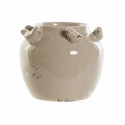 Vase DKD Home Decor Porzellan Grau Beige Vögel Shabby Chic (15 x 15 x 13,5 cm) (2 Stück)  