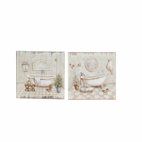 Pintura DKD Home Decor Banhos (2 Unidades) (20 x 3 x 20 cm)