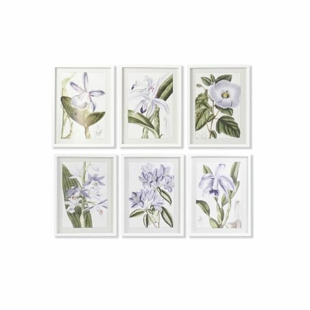 Cuadro DKD Home Decor 40 x 2 x 54 cm Flores Shabby Chic (6 Piezas)